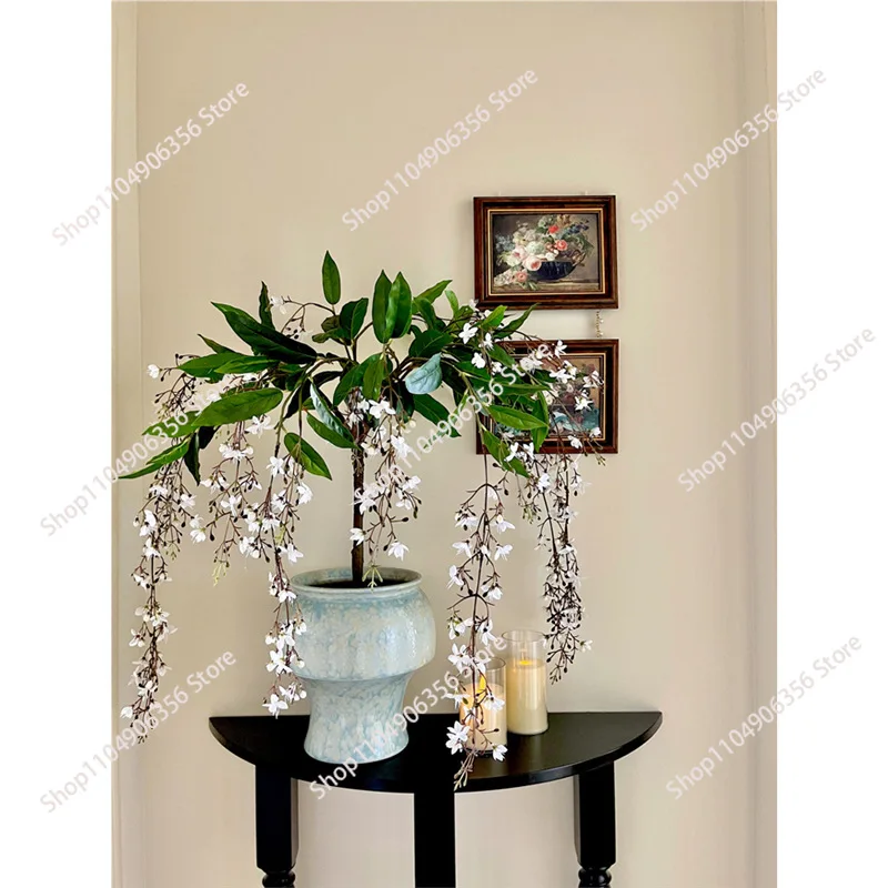 for Weaving jasmine simulation green plant fake flower living room advanced small medieval desktop entrance decorative ornament