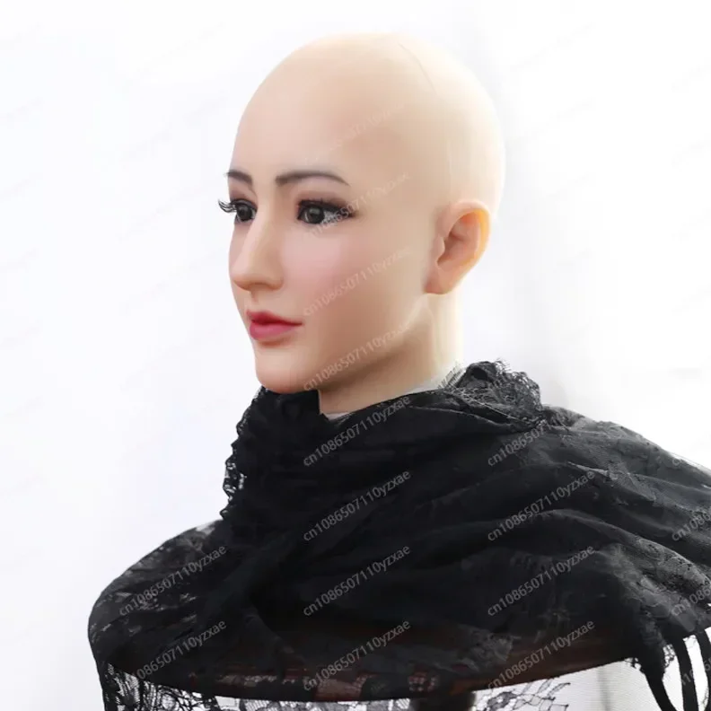 Mask Full Face Beauty Silicone Fake Female Headgear Simulation Mask Face CD Men\'s Change Women\'s Makeup