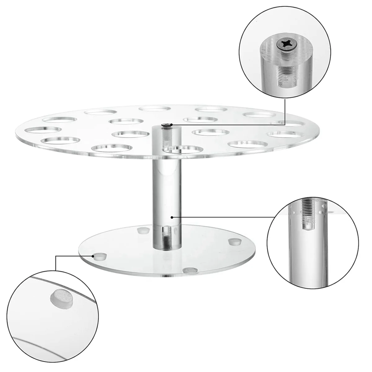 2 pak tempat kerucut es krim, rak pajangan kerucut es krim akrilik 16 lubang, Pemanggang tangan wafel bening