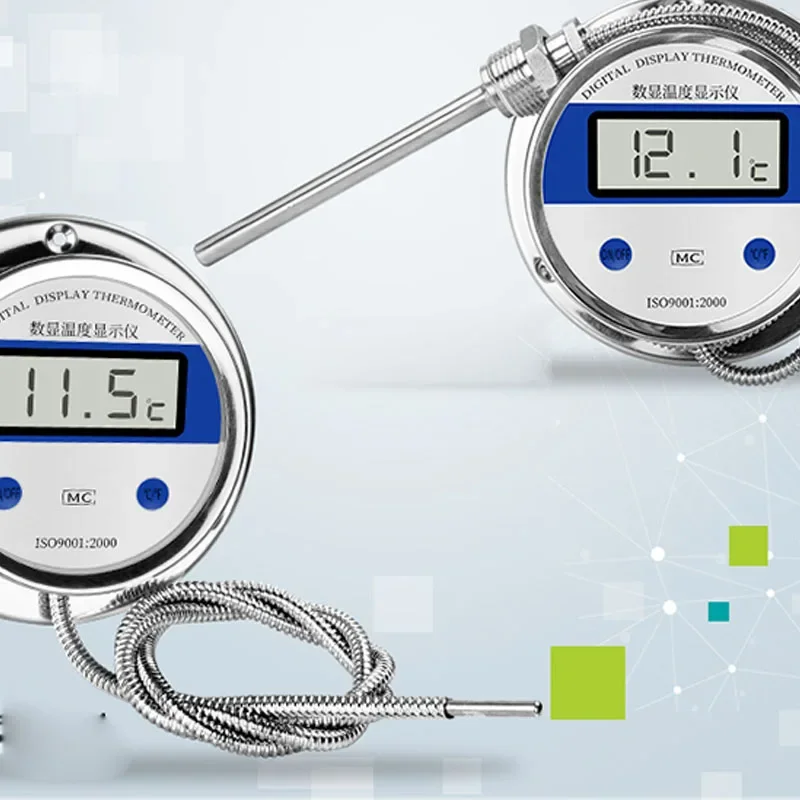 Digital Thermometer with Probe Line High-precision Acid Alkali Resistant Hot Water Measuring Vertical Boiling Water Thermometer