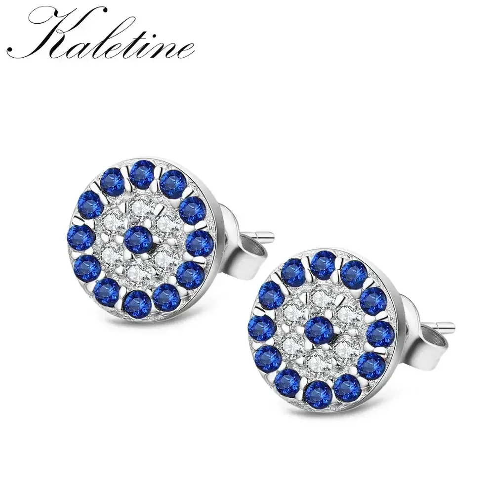 KALETINE Pendenti e Ciondoli 925 Orecchini In Argento Sterling CZ Fortunato Turchia Evil Eye Piccolo Orecchini con perno Per Le Donne di Fahion Dei