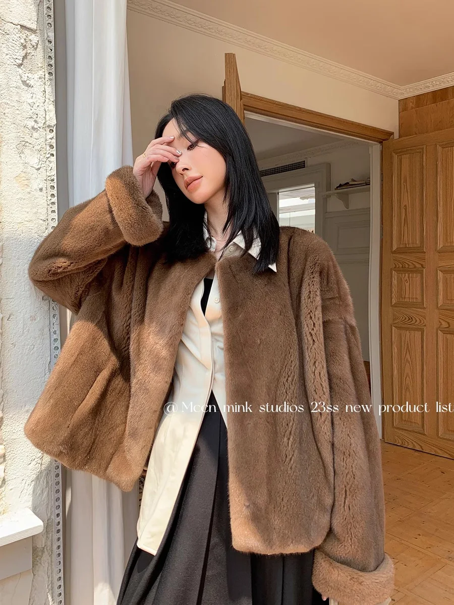 

HDHOHR 2026 New Real Mink Fur Coats Women Fashion High Quality Whole Mink Fur Coat Winter Thick Warm Real Mink fur Jackets Femal