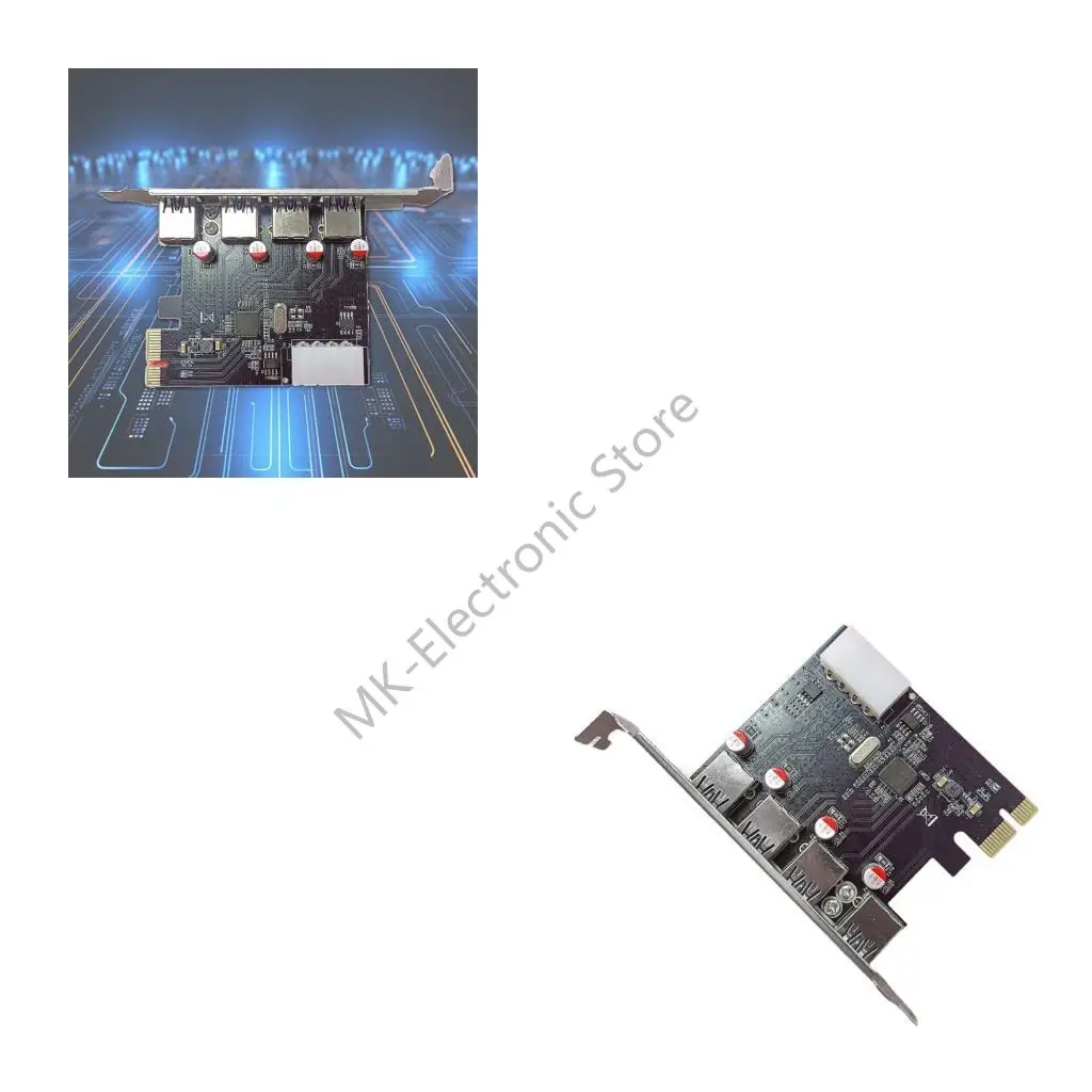 

R2LF 4 Port USB3.0 PCIE Expansion Card Fast Data Transfer 5Gbps Adapter Card