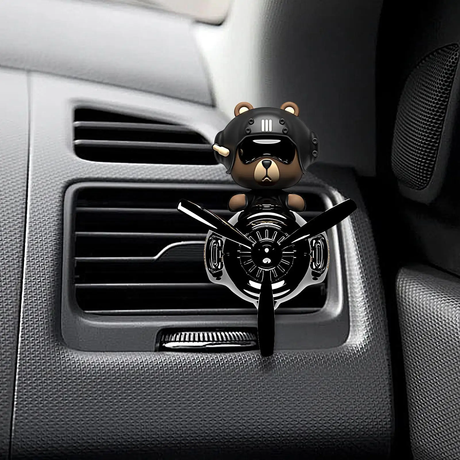 Aromatherapy Diffuser Bear Air Freshener Car Plane Rotating Bear Pilot Automobile Cool Car Fragrance Fun Diffuser Perfume - view 3