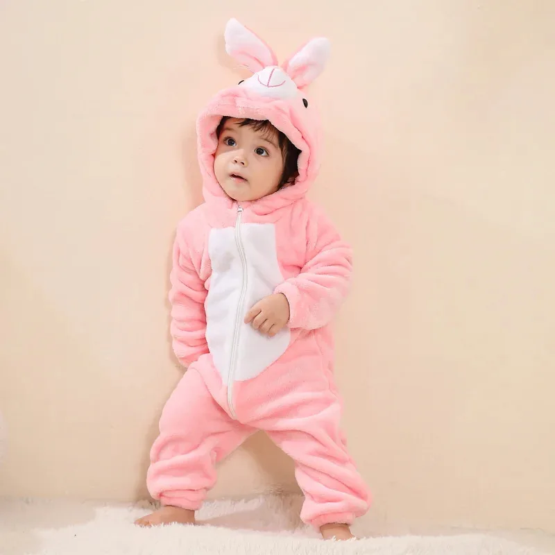 طفل Kigurumi أرنب يونيكورن البقرة الكرتون رومبير الرضع الاطفال الحيوان بذلة طفل ملابس الفتيات الفتيان تأثيري منامة ازياء