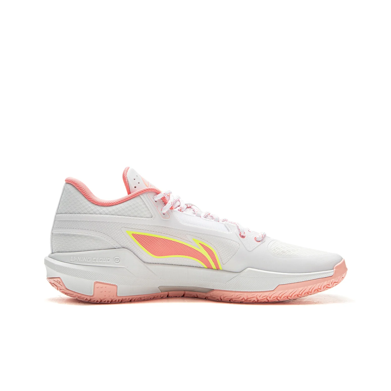 Li Ning Light Speed 3mid Mid top Basketball Shoes Men's Standard White Peach Rouge Pink ABPV019-2 view 3