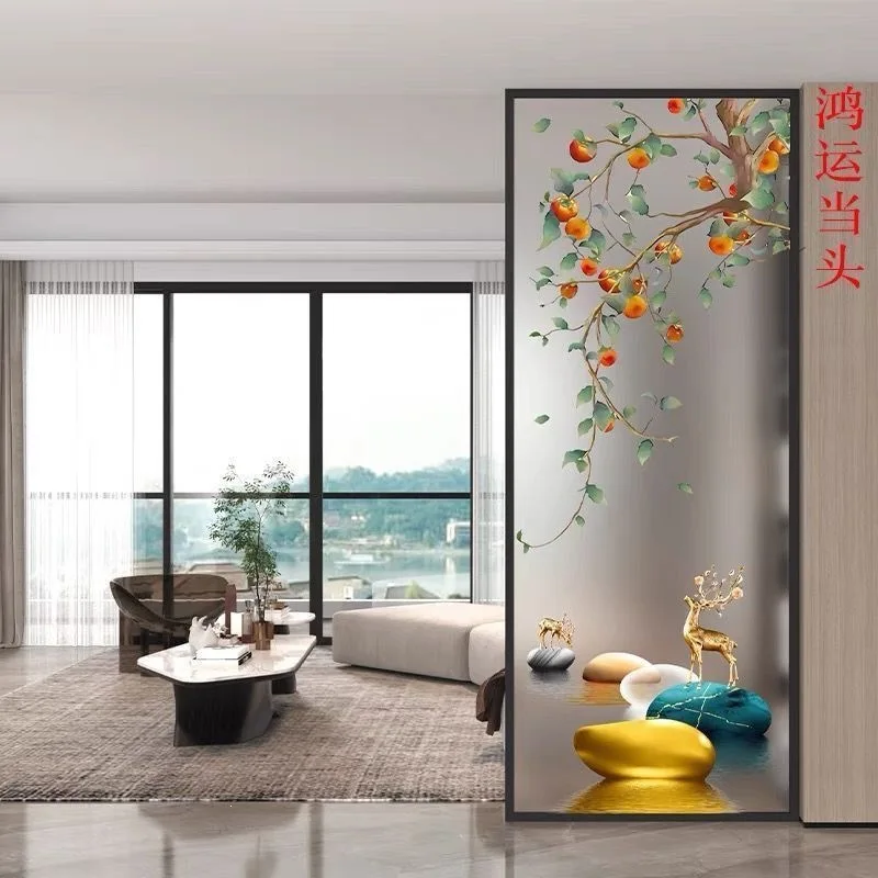 YFY Modern Simple Light Luxury Art Glass Screen Partition Half Wall Living Room Block Entrance Entrance Entrance Bedroom