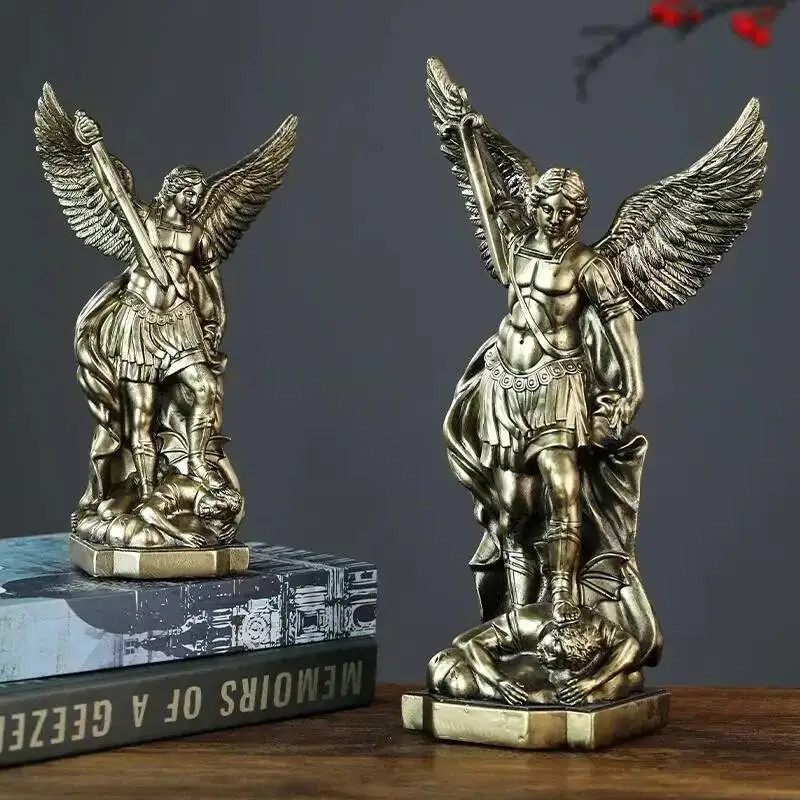 St. Michael Statue for Home Protection Catholic Saint Sculpture Christian Gift Idea Resin Decor Church Altar Figure Home Decor