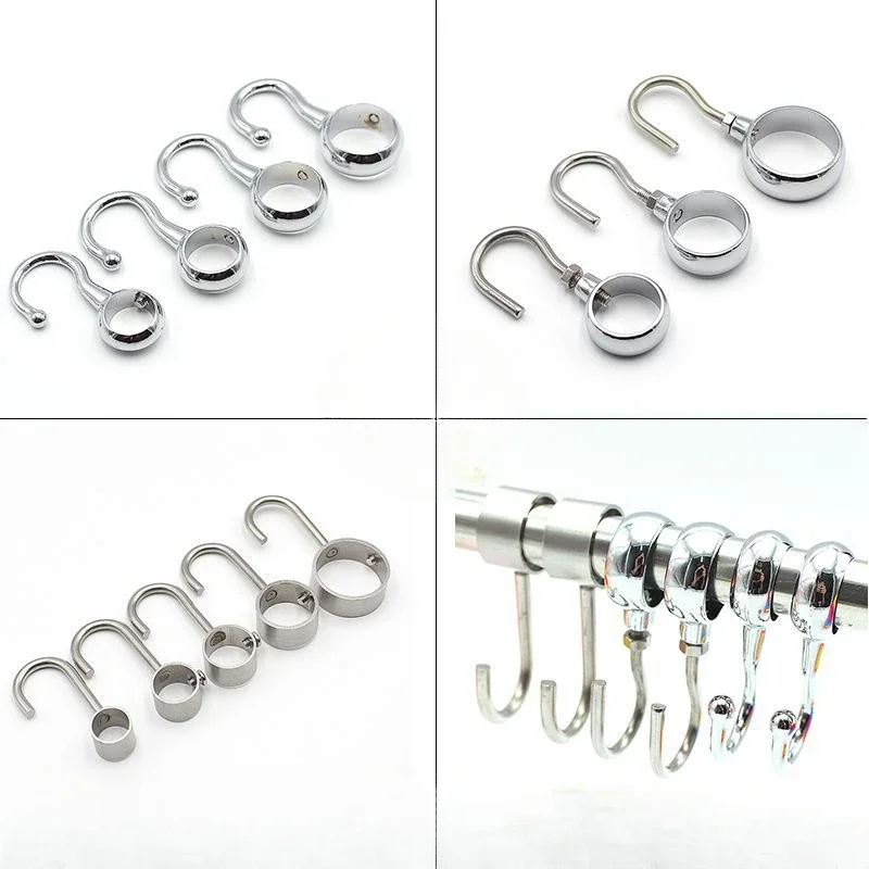 1Pcs Clothing Rod Fixed Positioning Clothes Hook Kitchen Bathroom Accessories Pipe Diameter Zinc Alloy Metal