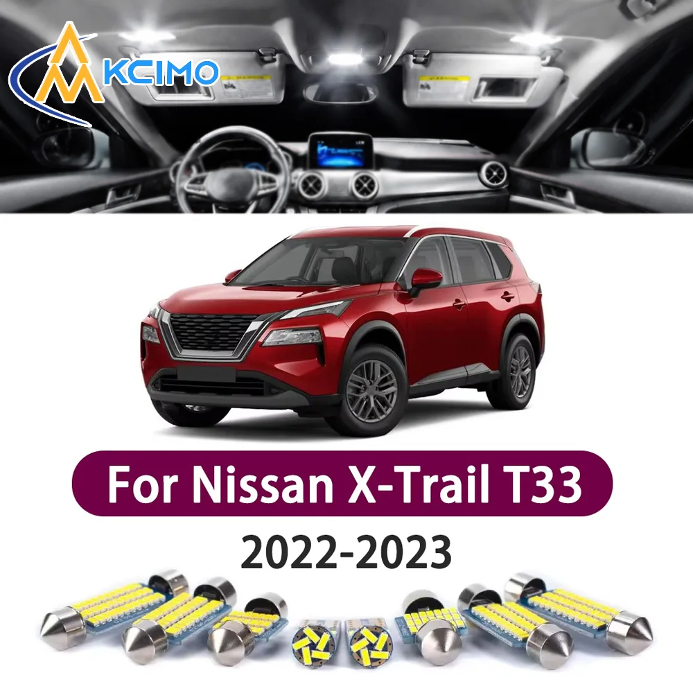 High Lumen CANBUS Error Free LED Interior Light Kit For Nissan X-Trail T33 2022-2023 Door Trunk Reading Dome Lamp Bulbs Set