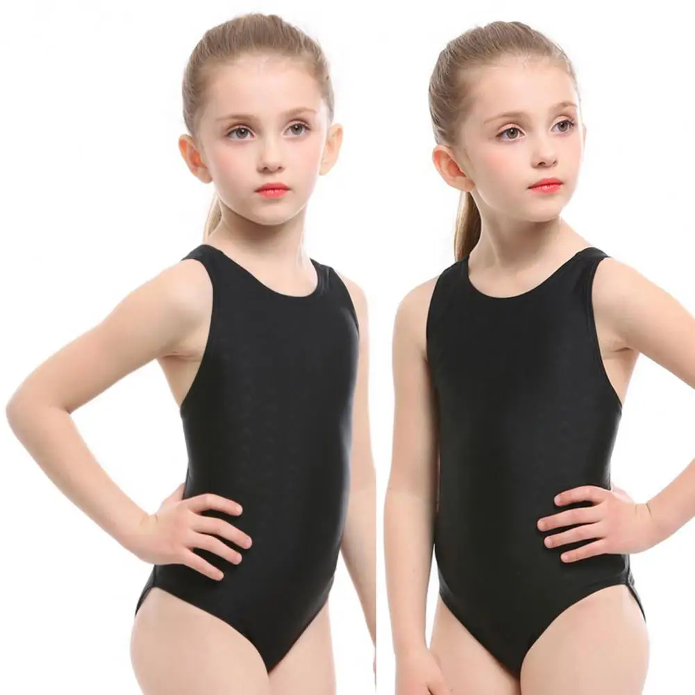 Good Swimming Bodysuit  Non-Irritation Lint Free Children Swimwear  Children Solid One-Piece Swimsuit