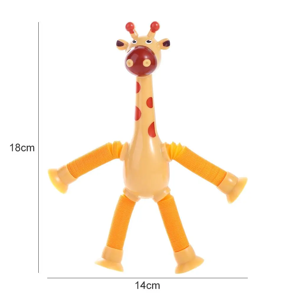 Brinquedos tubo de estiramento girafa interativa girafa pop tubos brinquedo sensorial brinquedos ventosa telescópica girafa animal ventosa brinquedos