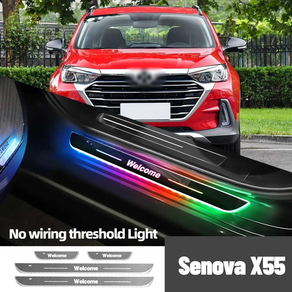 

For BAIC Senova X55 2016-2020 2017 2018 2019 Car Door Sill Light Customized Logo LED Welcome Threshold Pedal Lamp Accessories