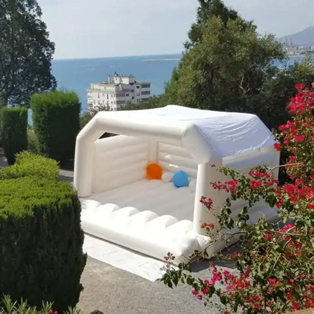 Jersey inflable blanco personalizado para boda, casa de rebote, castillo de salto hinchable, juguetes para adultos y niños al aire libre para fiesta