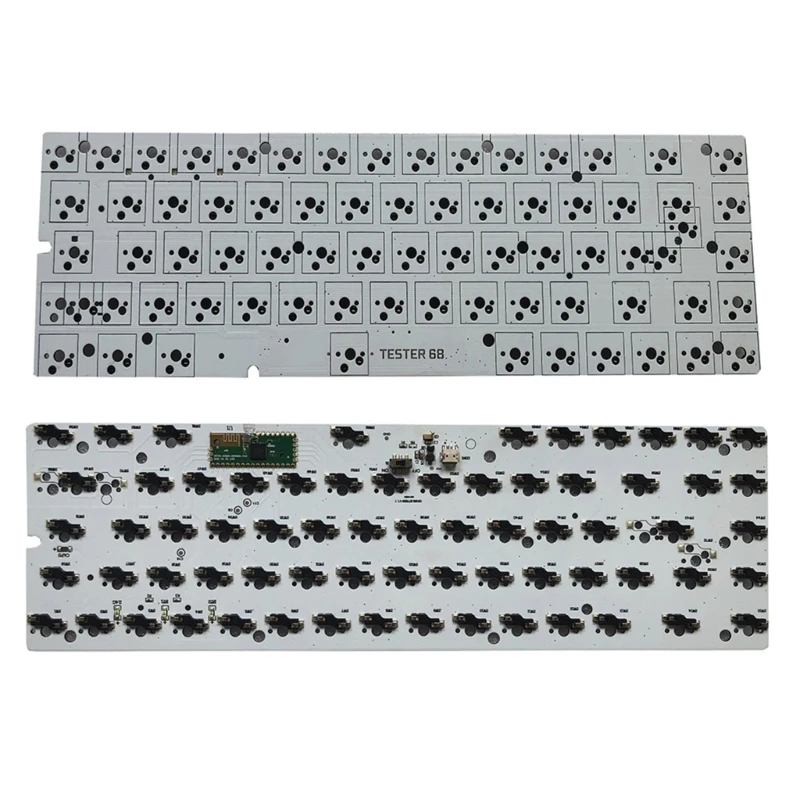 65% RGB Modular DIY Mechanical Keyboard, 68 Keys Hot Swappable 3pin/5pin Switch, Programmable 2 Mode Bluetooth 5.0/2.4G