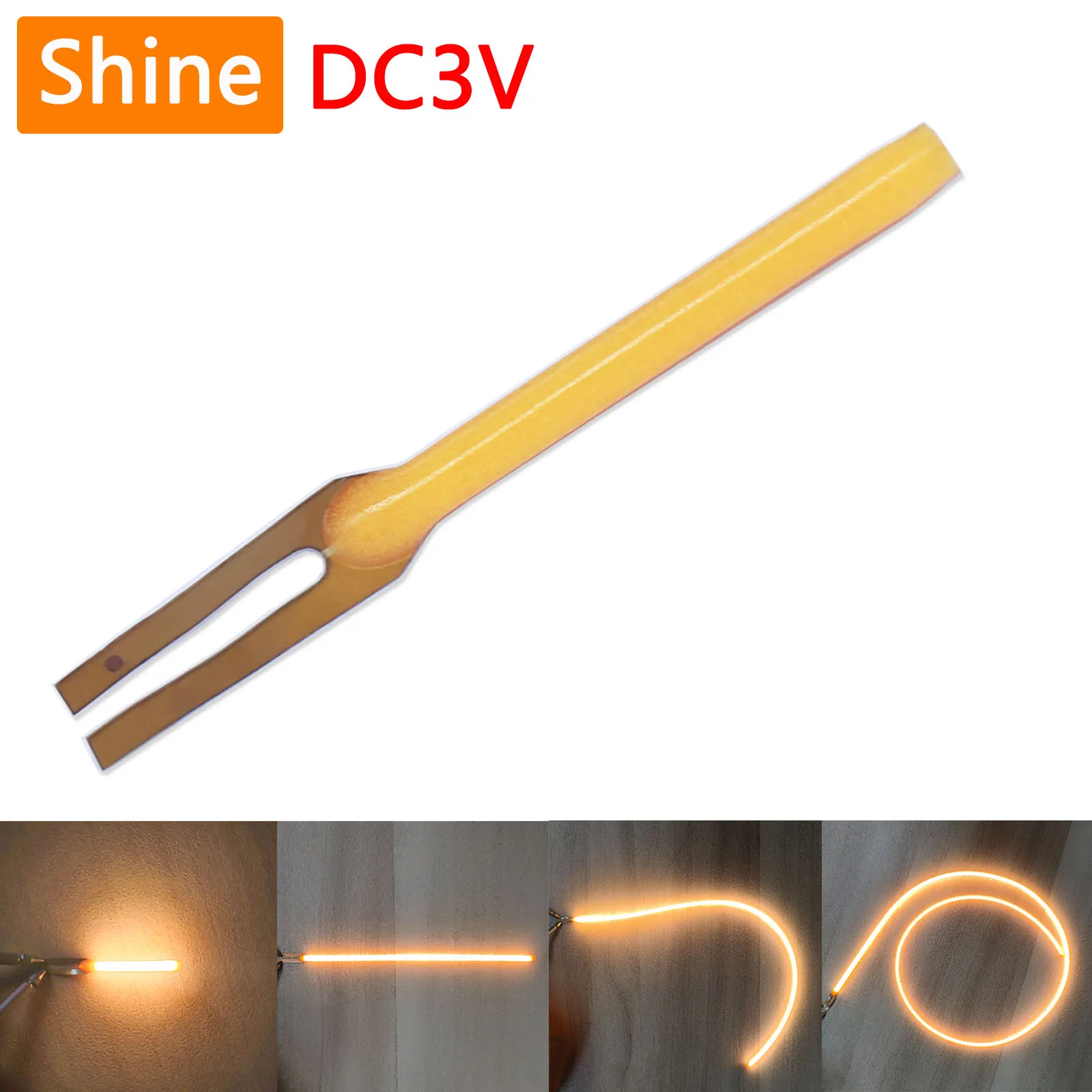 LED COB elastyczny żarnik 3V 25mm 80mm 110mm 128mm 190mm 352mm żarówka edisona części lampy dioda elektrody w jednokierunkowy DIY
