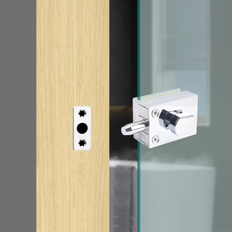 High quality,Glass Door Latches Lock/bolt,8-12mm glass,no drilling,for Bathroom Double/single glass door, Frameless glass door