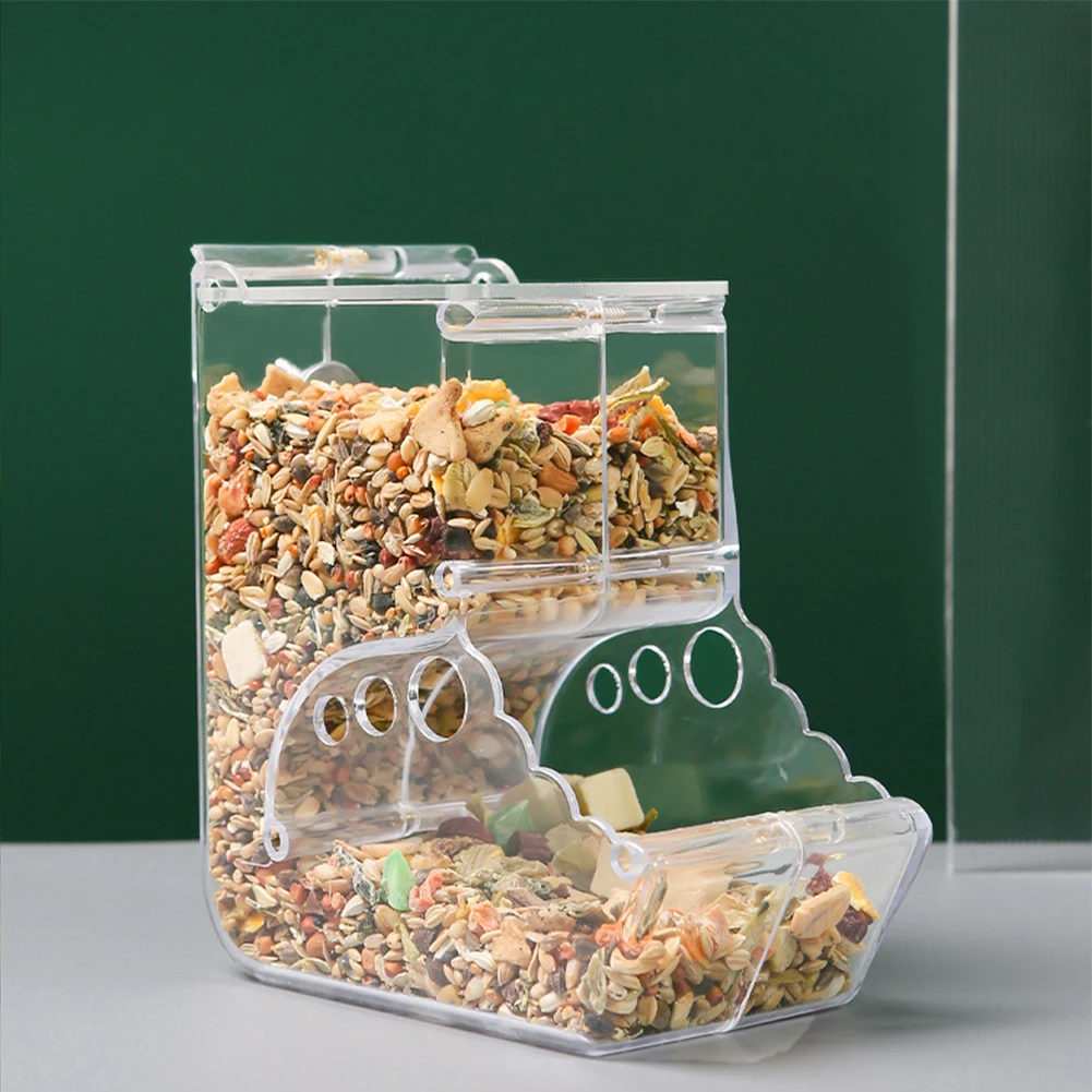 Pet Clear Acrylic Automatic Feeder Anti-Turnover Food Dispenser Container for Hamster Accessories Hedgehog Squirrel Small Feeder