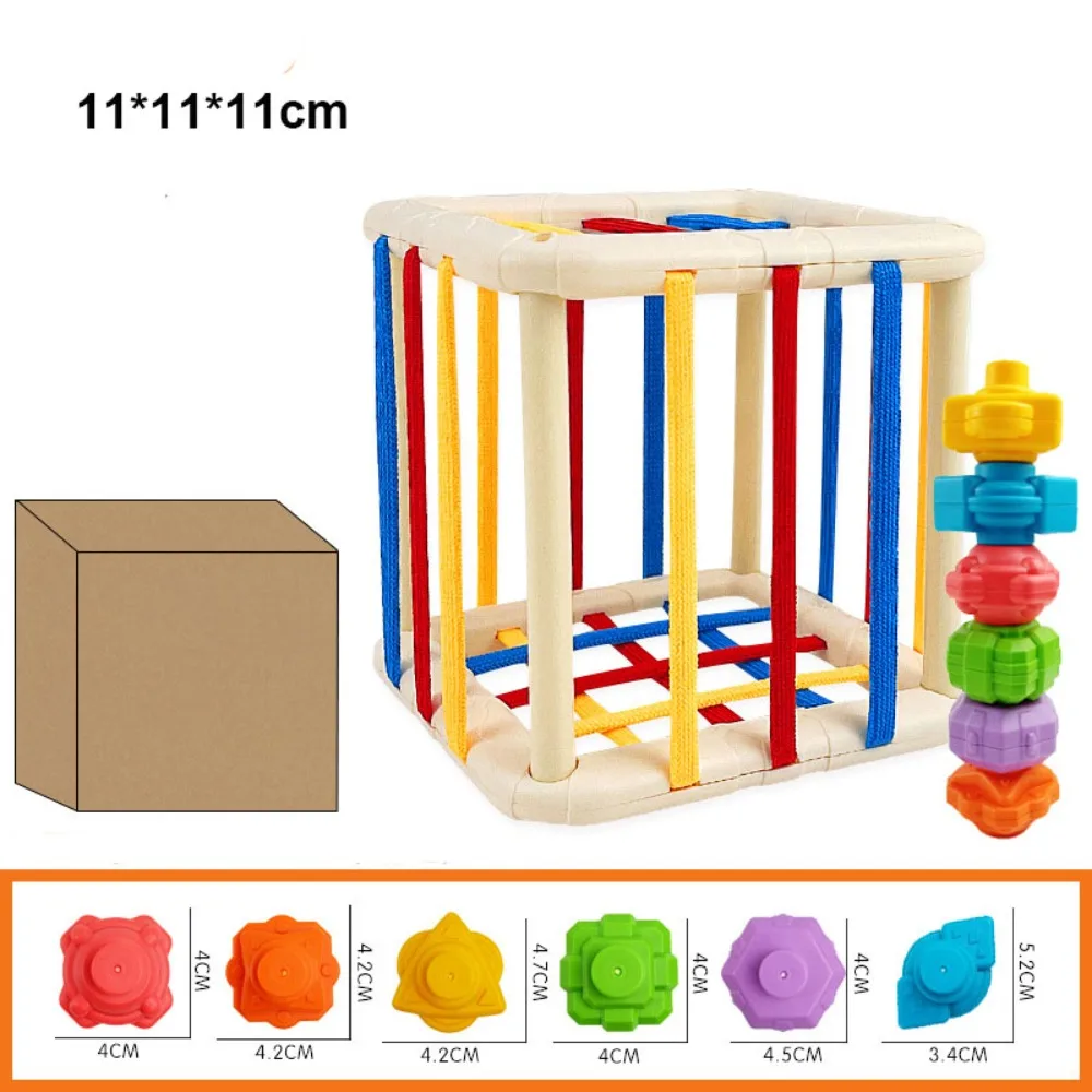 5 Styles Montessori Shape Sorter Cube Sorting Game Plastic Rainbow Colorful Blocks Early Education