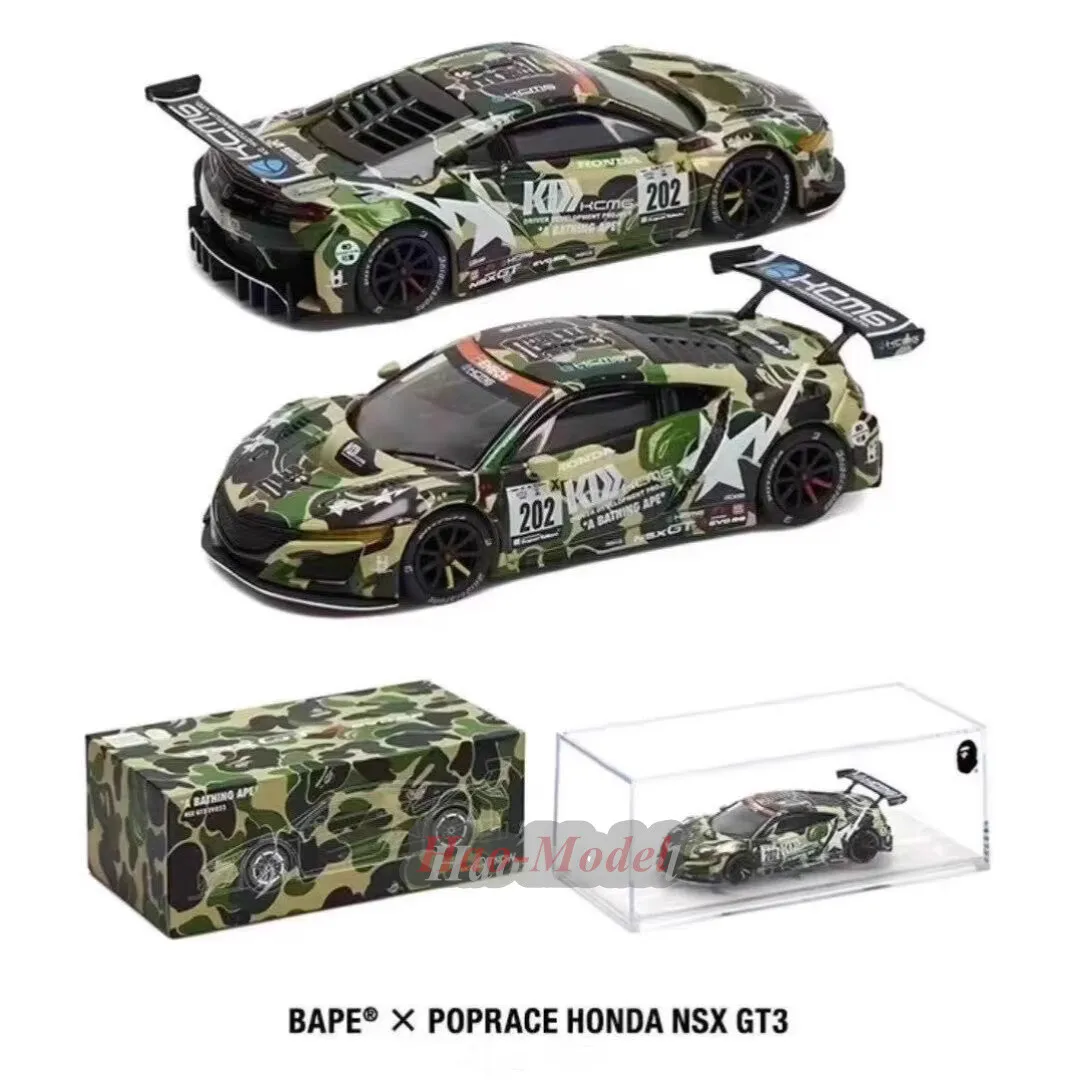 poprace-1-64-for-honda-nsx-bape-car-model-alloy-diecast-ornaments-hobby-adults-gifts