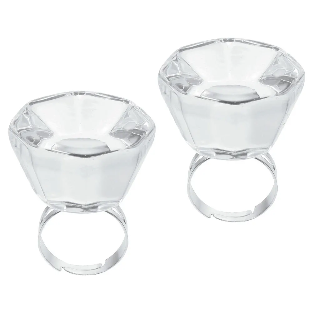 

2Pcs Crystal Ring Design Eyelash Glue Holders Professional Grafting Cups for Microblading Tattoo Pigment Storage