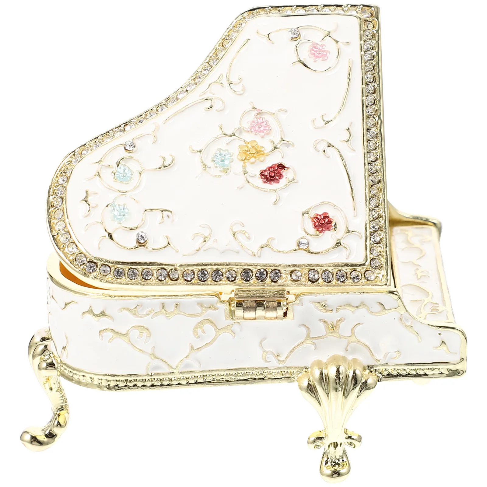 

Enamel Piano Jewelry Box Delicate Zinc Alloy Trinket Storage Organizer Home Tabletop Decor Gift for Women Jewelry Case