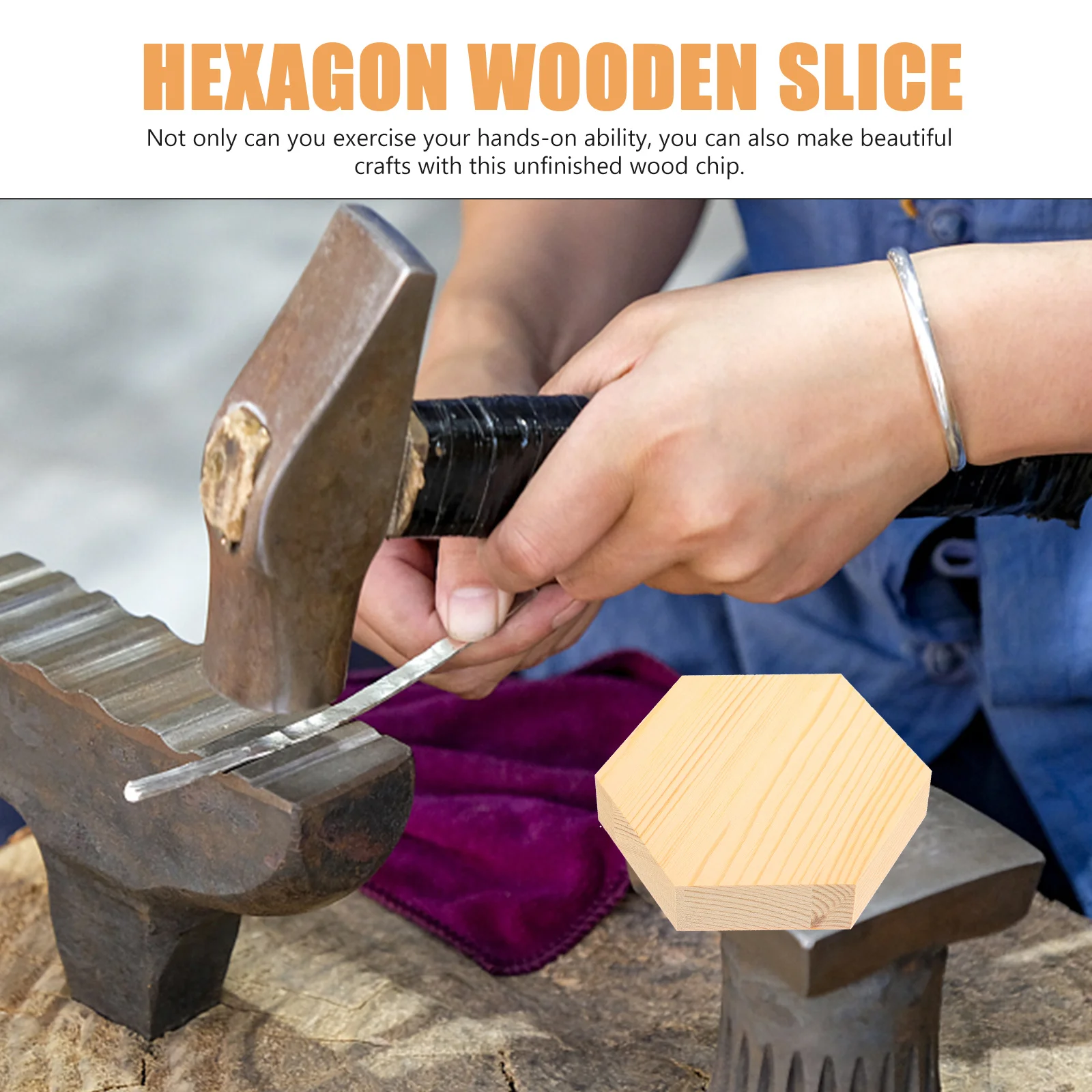 

4Pcs Hexagon Shaped Unfinished Wood Slices DIY Wood Pieces for Crafts Ornaments Blank Wooden Cutouts for Painting Puzzle