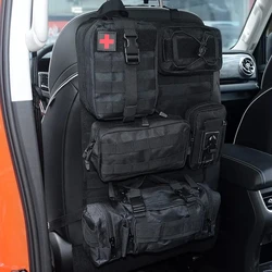 Car Rear Seat Tactical Storage Bag with 5 Molle Pouch Vehicle Molle Panel Organizer,,Hanging Bag Universal Fits for All Vehicel
