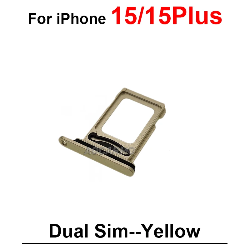 Dual Sim Tray For iPhone 15 PLUS 15Plus Black Blue Green Yellow Pink SIM Card Holder Slot Replacement Parts