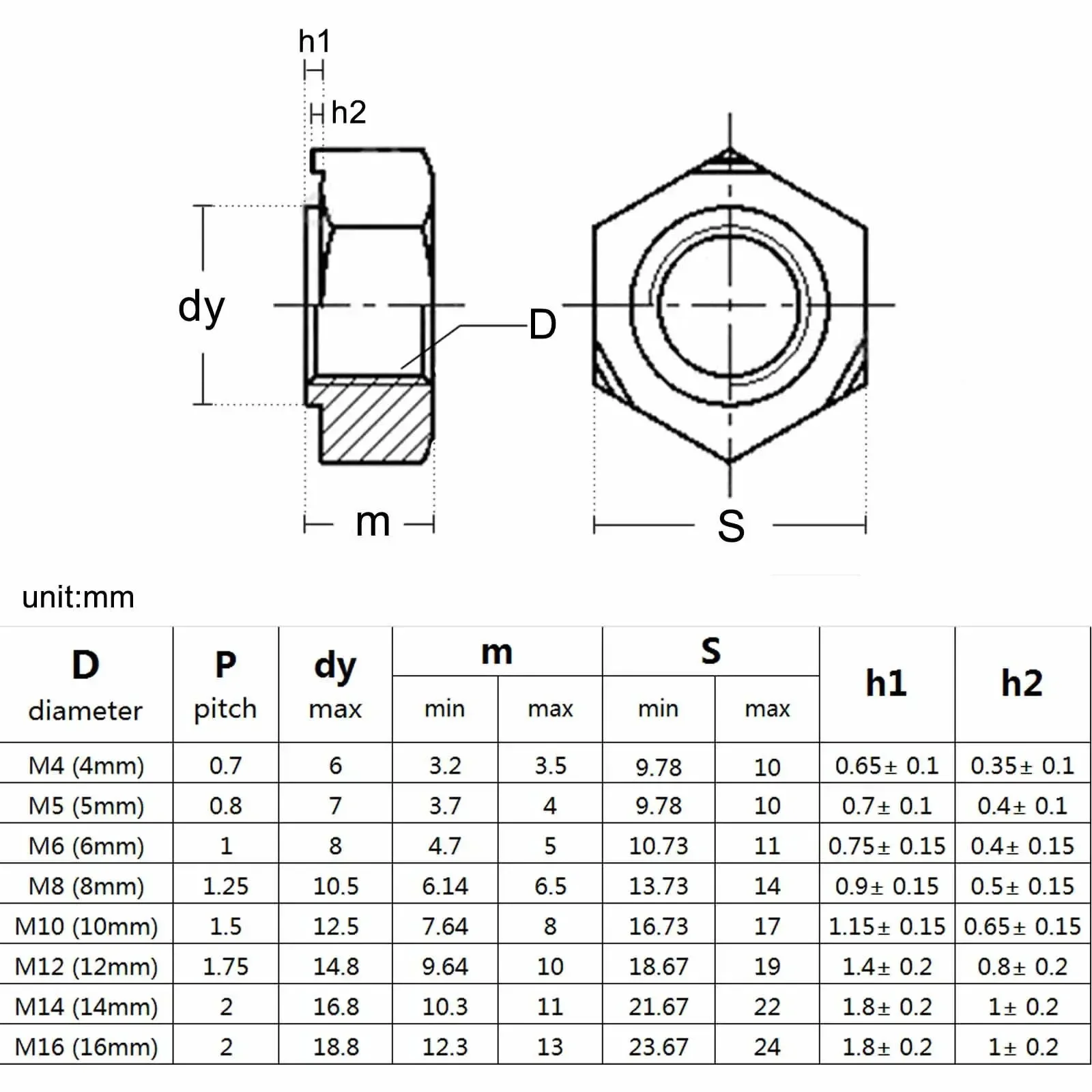 304 Stainless Steel Hexagon Hex Stud Spot Solder Point Welding Nut M3 M4 M5 M6 M8 M10 M12