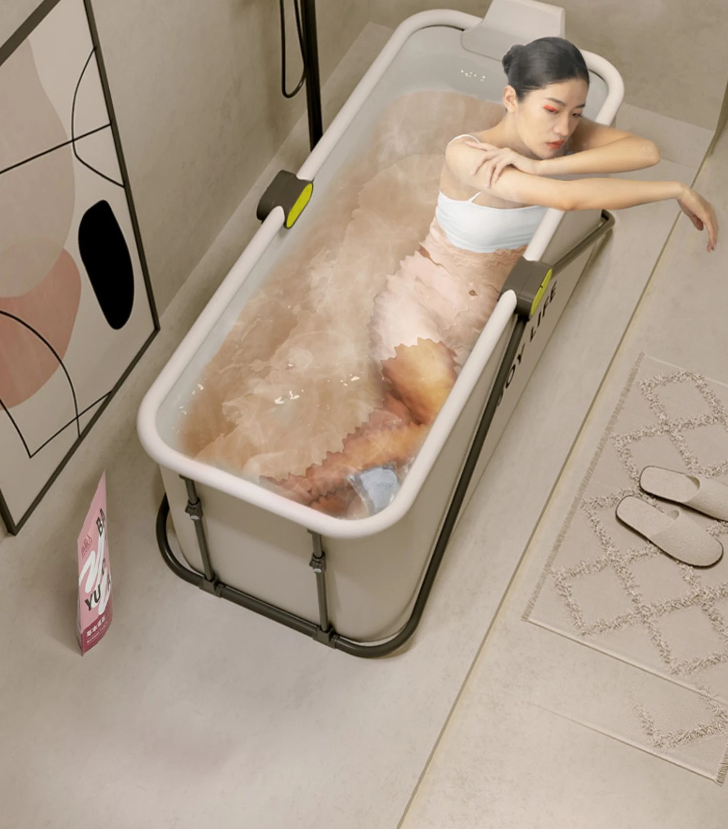 Modern Portable Bathtub Indoor Big Waterproof Home Waterproof Bathtub Single Aesthetic Baignoire Pliante Bathroom Supplies