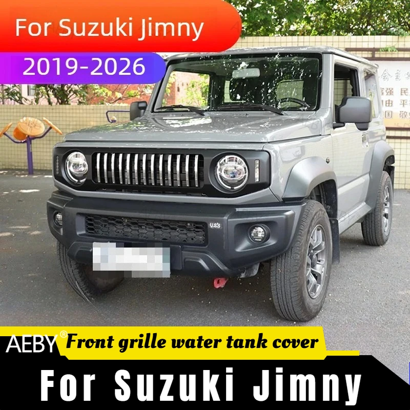 

For Suzuki Jimny 2019-2026 black mesh guard,Front grille water tank cover,Front grille cover stone mesh,External accessories