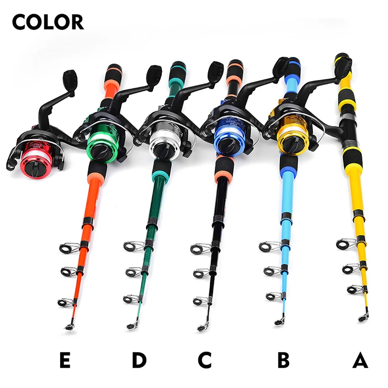 Fishing Rod And Reel Bait Full Kit 1.8M Telescopic Spinning Fishing Rod With Reel And Fishing Bait Sea Rod Set Travel Tackle