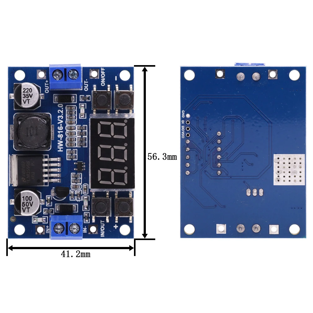 LM2596 3A DC-DC Step-down Adjustable Power Supply Buck Module LM2596S with LED voltmeter display digital 3.3V 5V 12V