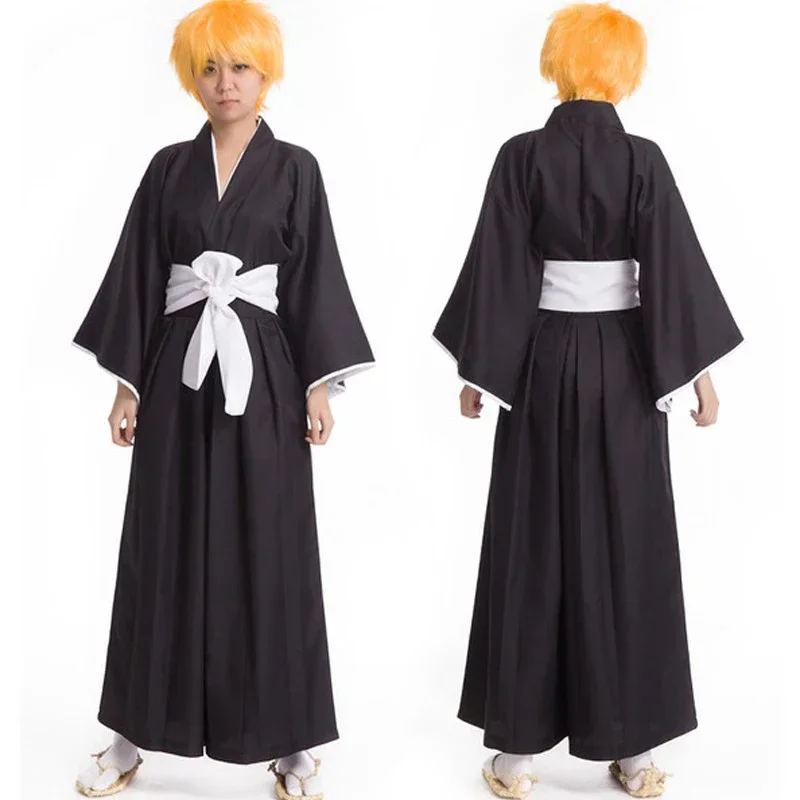 Disfraz de Cosplay Bleach Kuchiki Rukia Kurosaki Ichigo Sociedad de Almas Kimono Shinigami Conjunto Completo Guerra de Sangre Milenaria 2