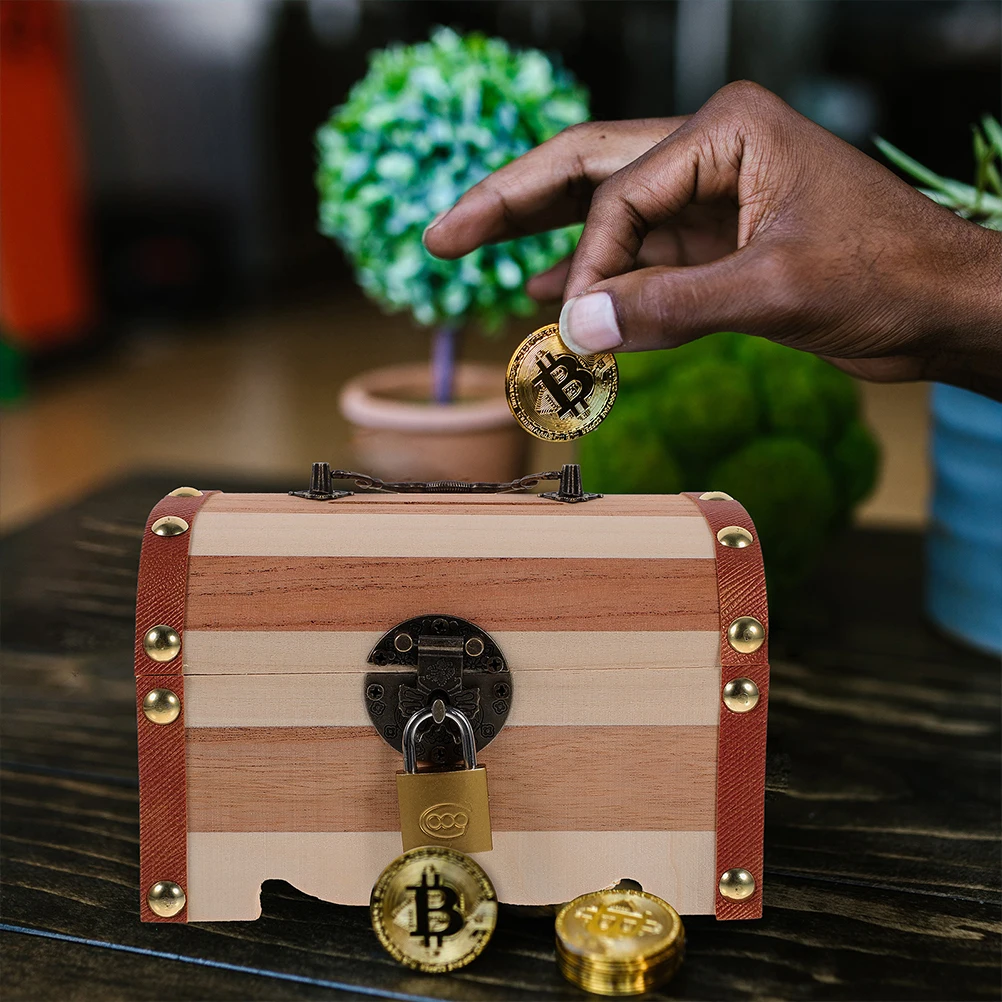 

Wooden Piggy Bank Solid Wood Money Box With Lock Decorative Chest Box Saving Coin Storage Container Desktop Ornament Gift For
