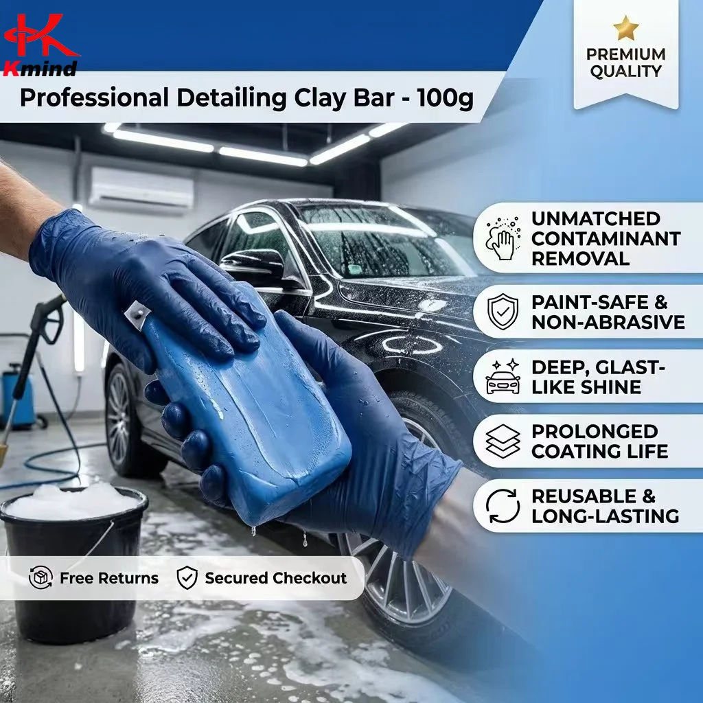 KMIND Magic Car Clay Bar, Auto Detailing Cleaner, Blue Wash Clay Plasticine, Fallout Removal, Paint Surface Decontamination