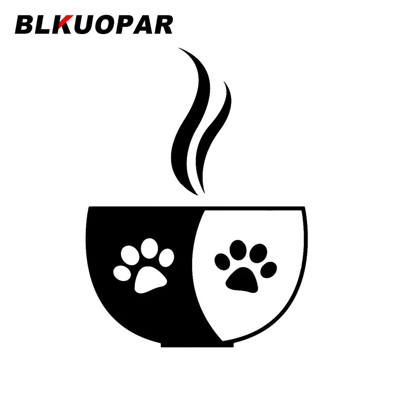 

BLKUOPAR Bowl Animals Footprint Car Stickers Personality Waterproof Die Cut Decal Creative Funny Bumper Motorcycle Car Lable
