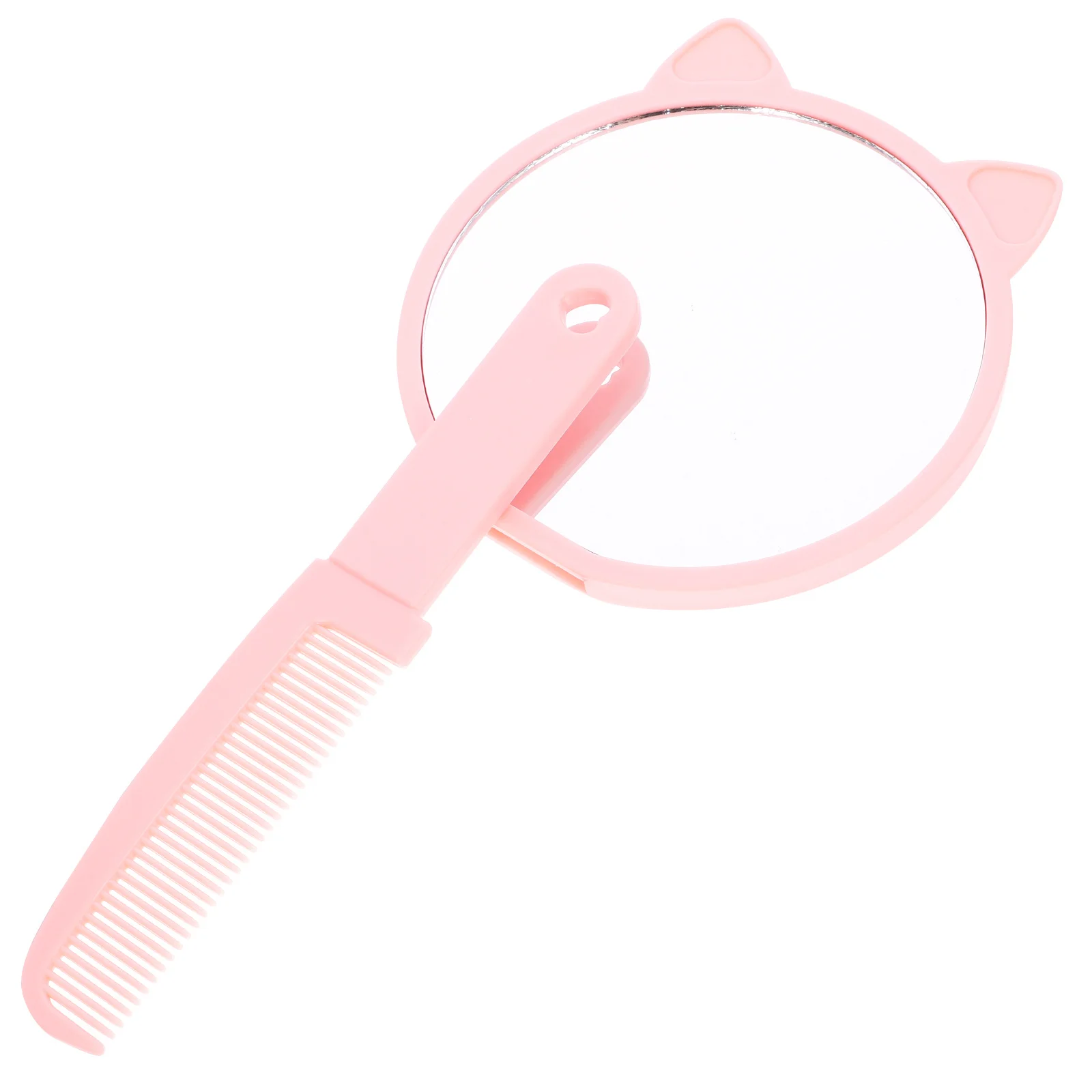 Espejo portátil, bonito espejo de mano para maquillaje de viaje, pequeño con mango de tocador