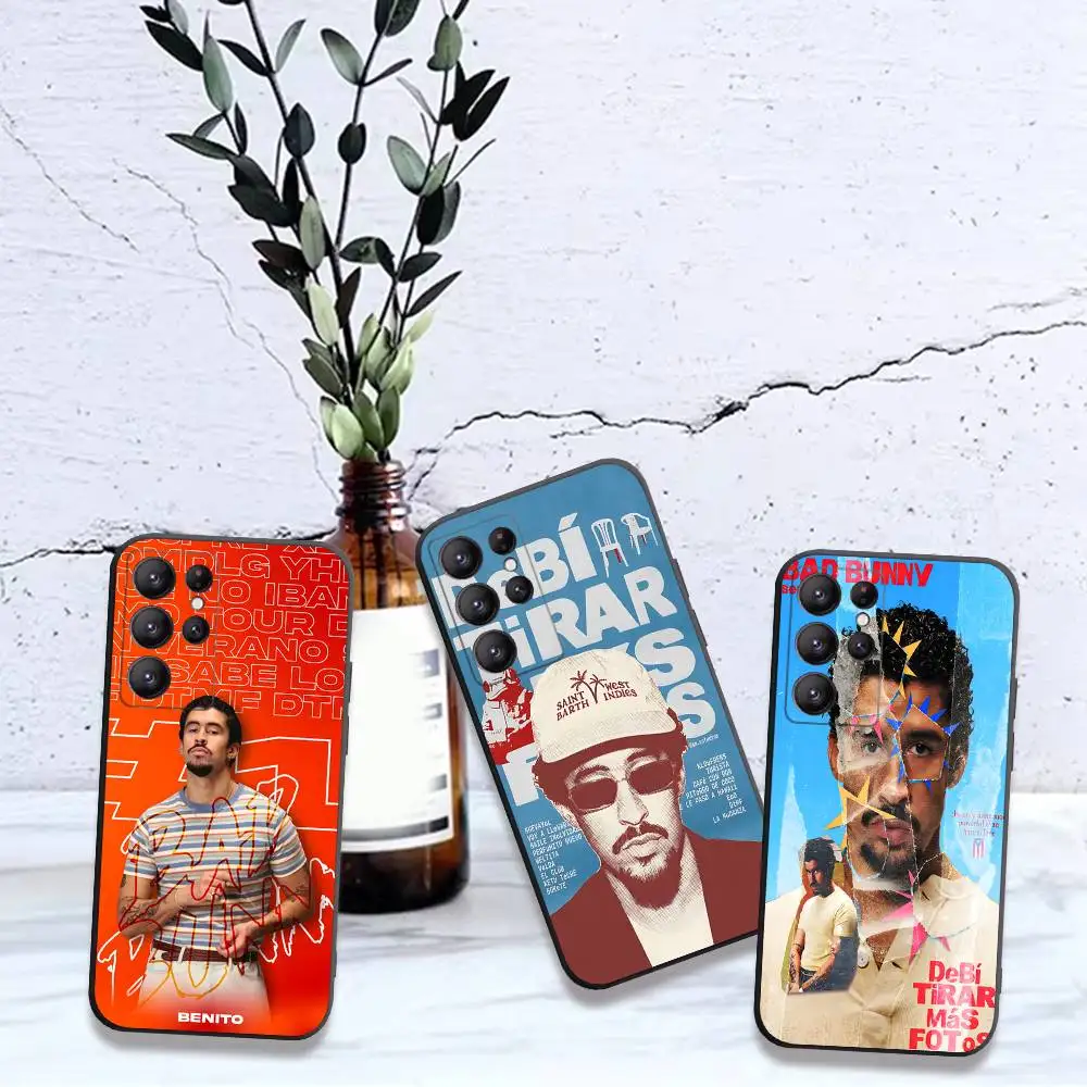 Singer Bad Bunny Art Phone Case For Samsung S 24 Fe 25 Ultra Plus 20 Lite 21 30 22 23 24 22 Ultra 5G Fundas