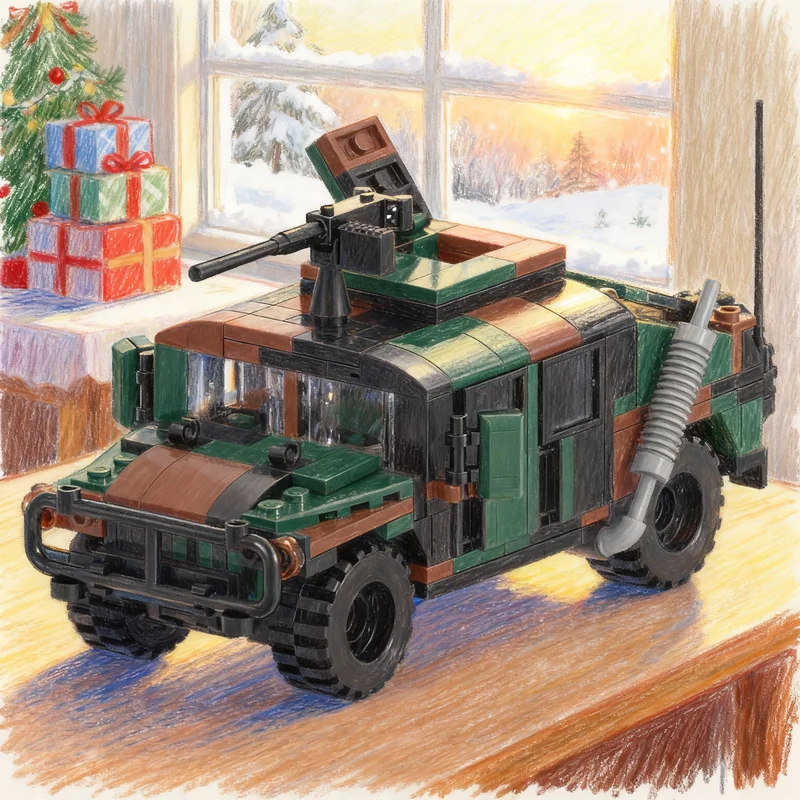 299pcs MOC Humvee Creator Model Building Blocks Assemble Construction Christmas Gifts DIY Toy Idea Education Creative Brick