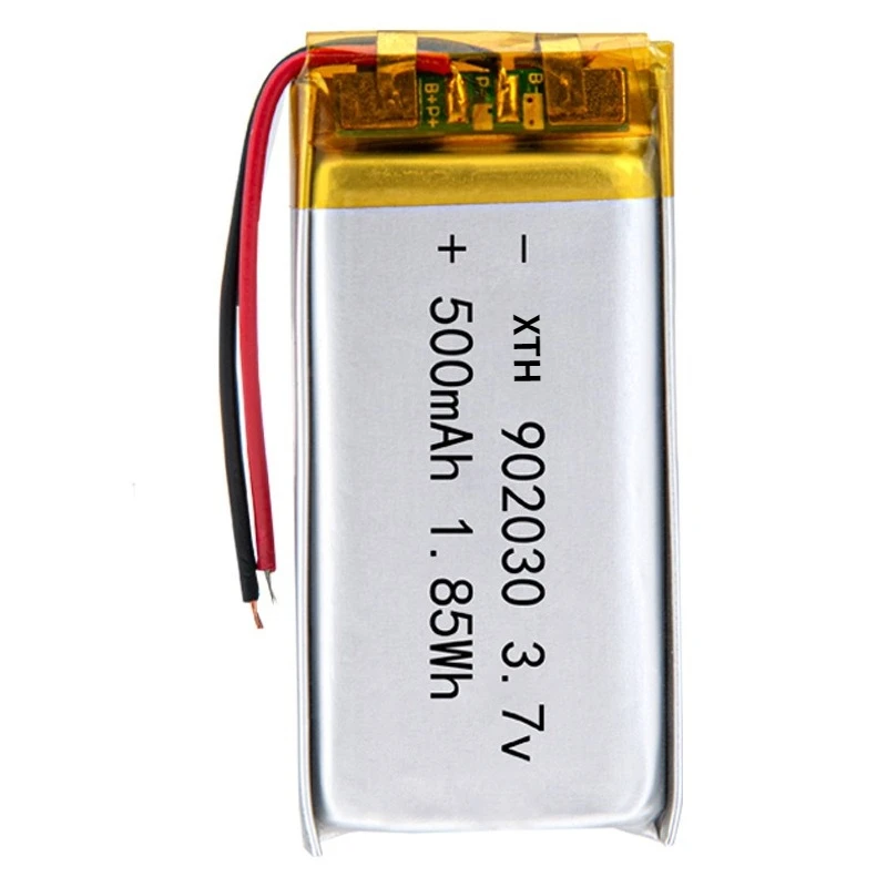 500 mAh 902030 3,7 V Li-polymeerbatterij Li-ionbatterij voor LED-verlichting Tracker Antidiefstalapparaat Headset Lipo oplaadbare cel