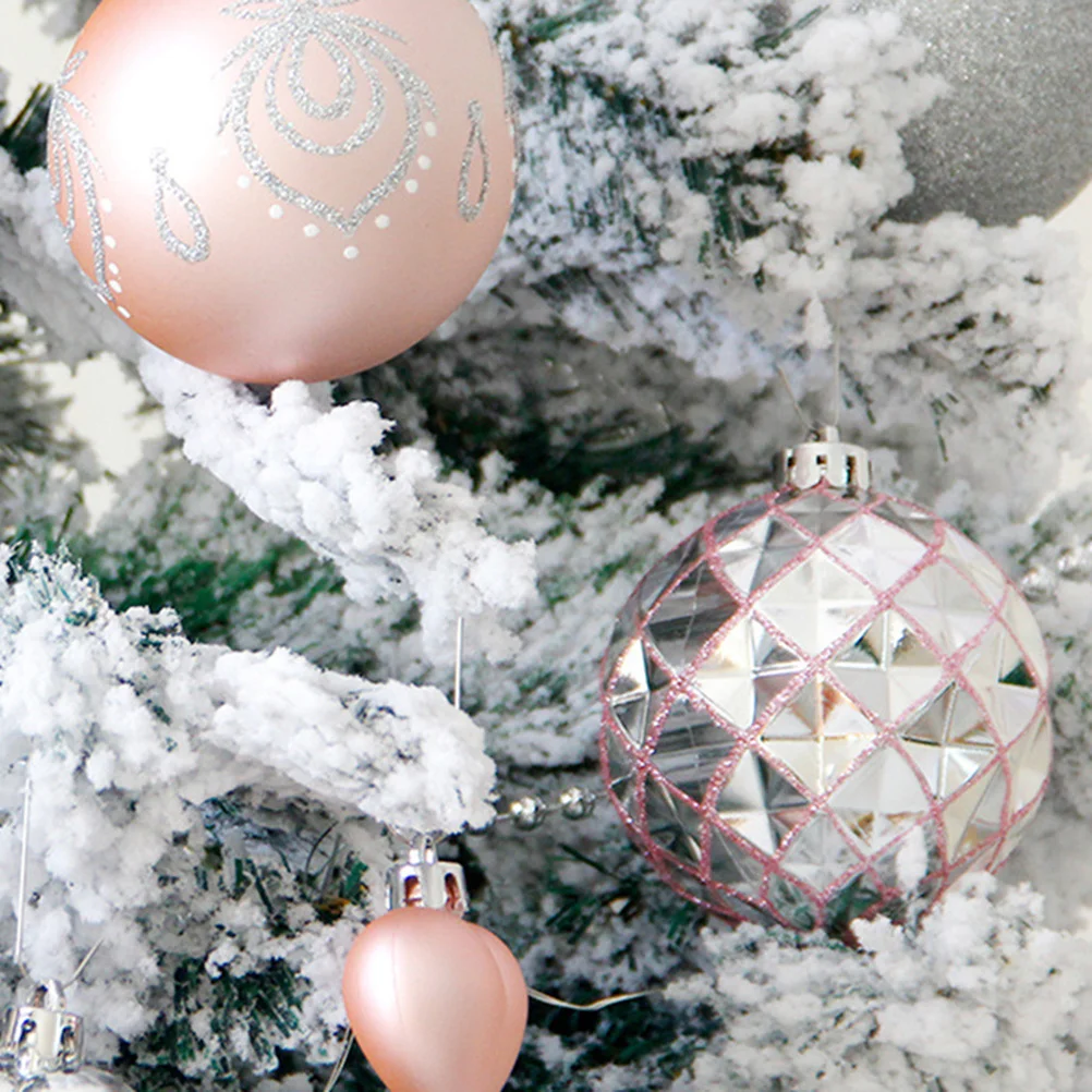 

50Pcs Christmas Hanging Pendants Xmas Balls Snowflake Heart Shape Painted Ornaments Tree Wall Party Holiday Christmas Decor