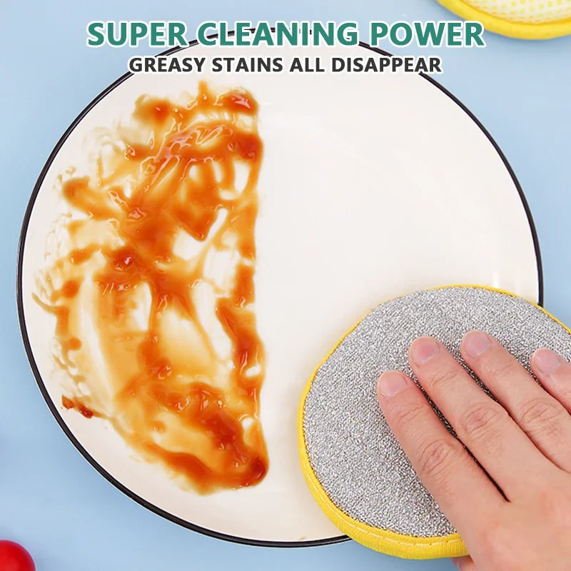 Double-sided Sponge Scrubbing Pot Cleaning Tool, Kitchen-specific Cleaning Cloth, Dishwashing Scouring Pad Sponge Kitchen Items