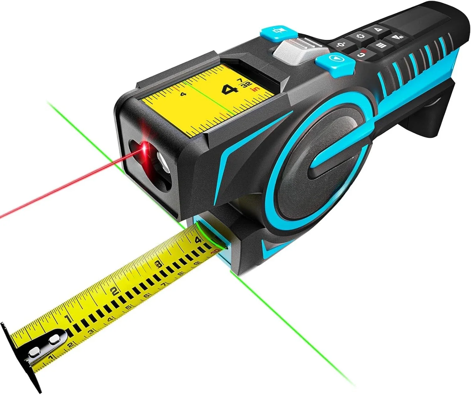 3-in-1 Digital Tape Measure, 330Ft Laser Measurement Tool & Auto Lock Tape with Instant Digital Readout