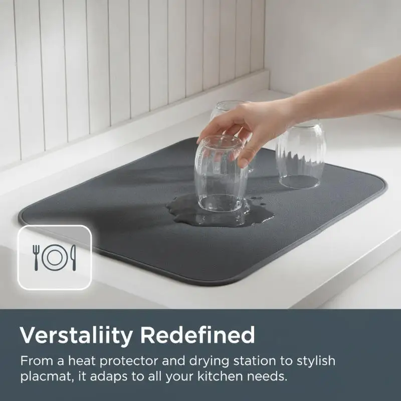 Kitchen Absorbent Fast Drying Non Slip Kitchen Counter Mat 30*40cm Quick Dry Bathroom Drain Pad For Coffee Maker Dish Drying