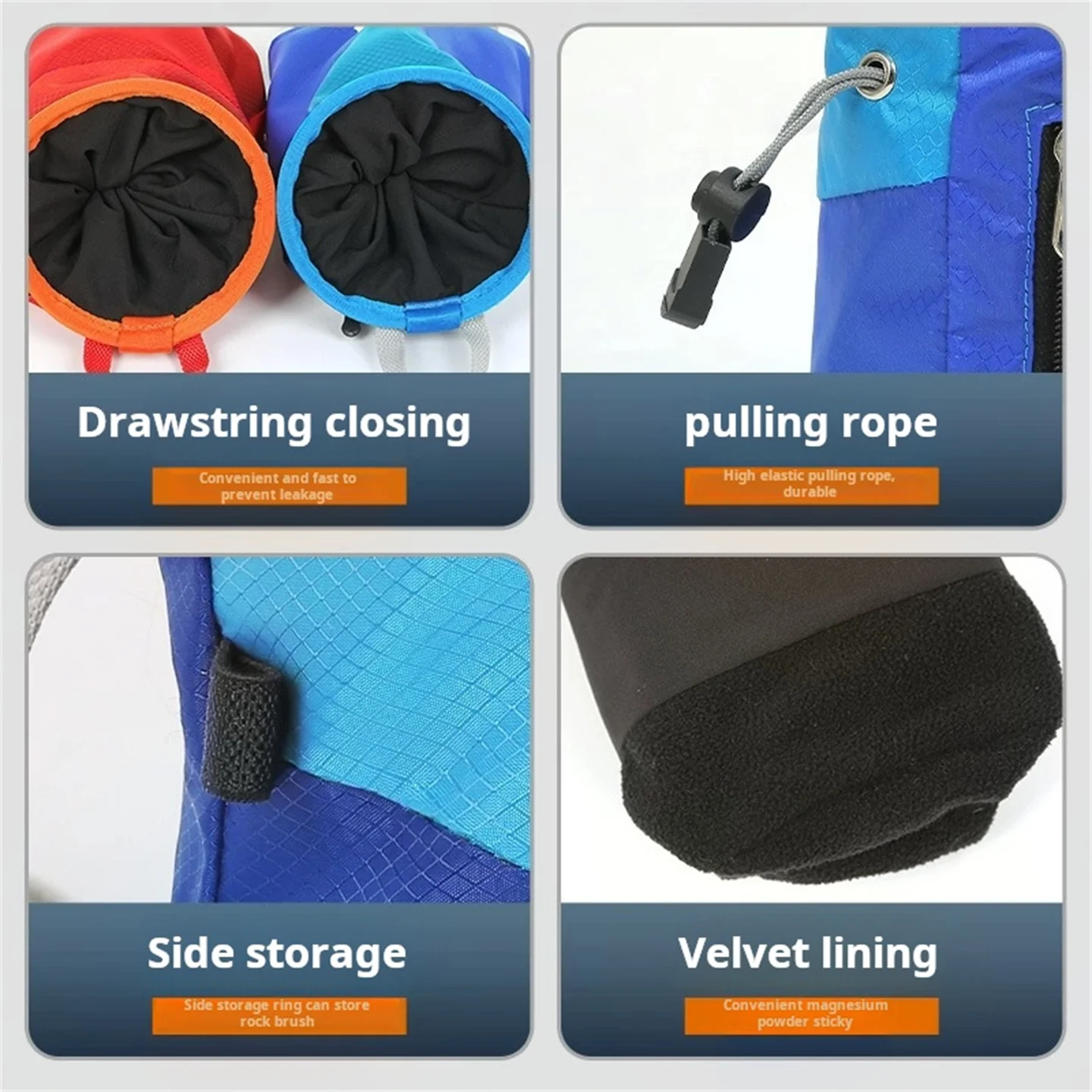 2PCS/Lot Rock Climbing Chalk Bag , Waist Hanging Dry Hand Powder Pouch , Outdoor Bouldering Talc powder Storage Bag