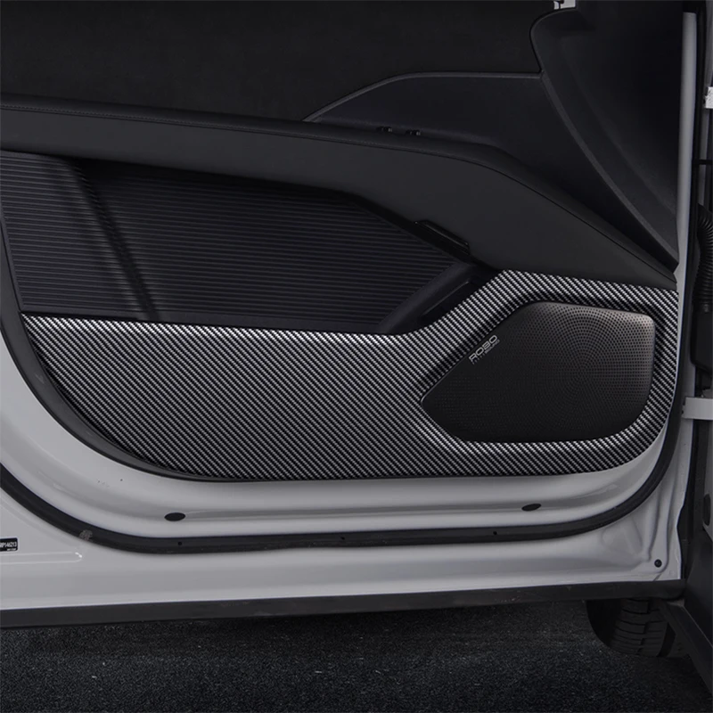 

For JIYUE 01 ROBO-01 2023 2024 2025 Car Door Anti Kick Pad Carbon Fiber Leather Texture Anti Dirt Protective Sticker Accessories