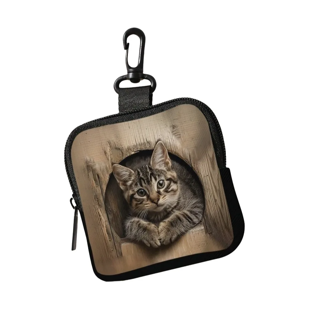 

Модный мини-кошелек для монет в виде милого котика, легкая сумка для наушников из ПВХ, водонепроницаемый портативный кошелек на молнии, подарок для друзей