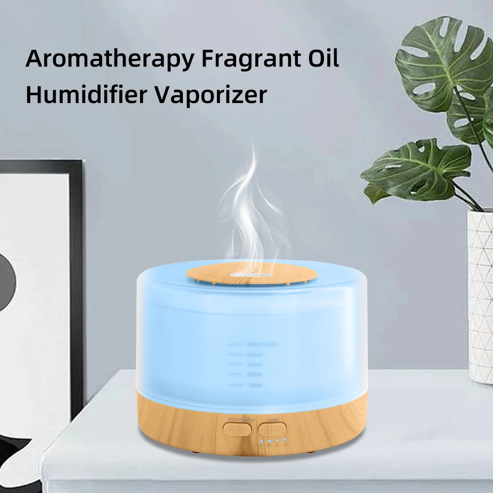 

Space-Saving 500ml Diffuser Powerful 5-in-1 Functionality with Auto Shut-Off, 7 Calming Light Options + Essential Oil Set
